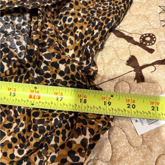 Old Navy Waist Defined Ruffle Trim Mini Dress Leopard print women’s Large NWT - Picture 7 of 11